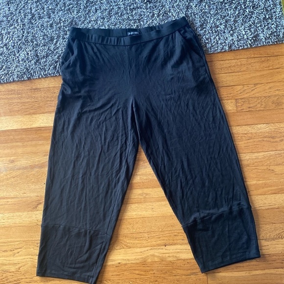 Eileen Fisher Black Wide Leg Pants Size Large - Picture 1 of 16